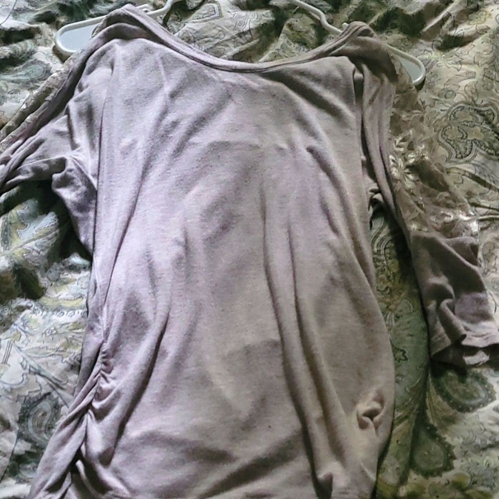 Lace long sleeve off the shoulder top